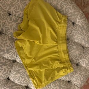 Lululemon yellow 4 inch shorts! Size 10